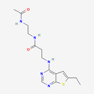 N-(2-acetamidoethyl)-3-[(6-ethylthieno[2,3-d]pyrimidin-4-yl)amino]propanamide