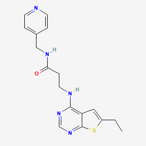 molecular formula C17H19N5OS B7849012 3-[(6-ethylthieno[2,3-d]pyrimidin-4-yl)amino]-N-(pyridin-4-ylmethyl)propanamide 