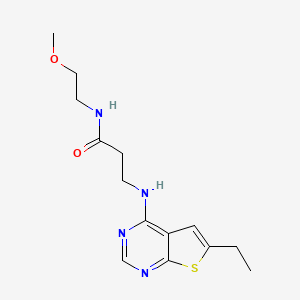 molecular formula C14H20N4O2S B7849019 3-[(6-ethylthieno[2,3-d]pyrimidin-4-yl)amino]-N-(2-methoxyethyl)propanamide 