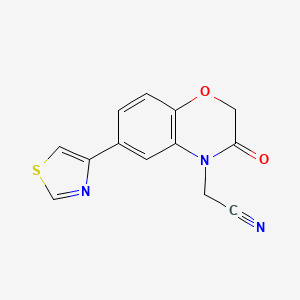 molecular formula C13H9N3O2S B7849032 2-[3-Oxo-6-(1,3-thiazol-4-yl)-1,4-benzoxazin-4-yl]acetonitrile 