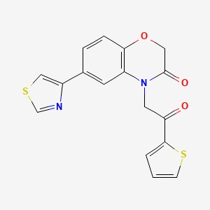 molecular formula C17H12N2O3S2 B7849035 4-(2-Oxo-2-thiophen-2-ylethyl)-6-(1,3-thiazol-4-yl)-1,4-benzoxazin-3-one 