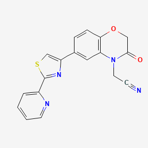 molecular formula C18H12N4O2S B7849047 2-[3-Oxo-6-(2-pyridin-2-yl-1,3-thiazol-4-yl)-1,4-benzoxazin-4-yl]acetonitrile 
