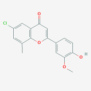 molecular formula C17H13ClO4 B7849058 6-Chloro-2-(4-hydroxy-3-methoxyphenyl)-8-methylchromen-4-one 