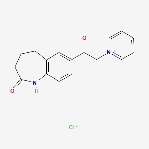 molecular formula C17H17ClN2O2 B7849076 7-(2-Pyridin-1-ium-1-ylacetyl)-1,3,4,5-tetrahydro-1-benzazepin-2-one;chloride 