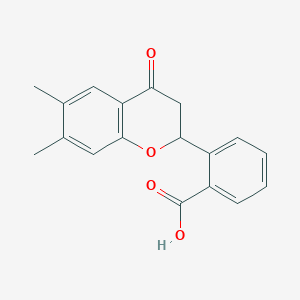 molecular formula C18H16O4 B7849090 2-(6,7-Dimethyl-4-oxo-2,3-dihydrochromen-2-yl)benzoic acid 