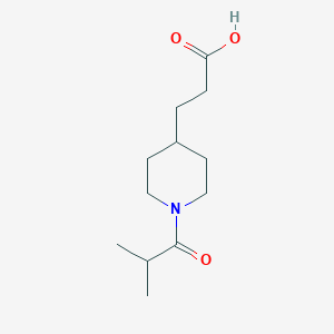 molecular formula C12H21NO3 B7849136 3-[1-(2-Methylpropanoyl)piperidin-4-yl]propanoic acid 