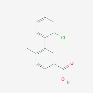 molecular formula C14H11ClO2 B7849154 2'-Chloro-6-methyl-[1,1'-biphenyl]-3-carboxylic acid 