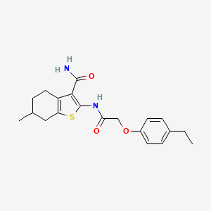 molecular formula C20H24N2O3S B7849193 2-[[2-(4-Ethylphenoxy)acetyl]amino]-6-methyl-4,5,6,7-tetrahydro-1-benzothiophene-3-carboxamide 
