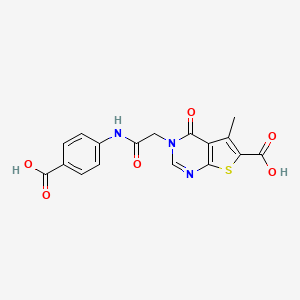 molecular formula C17H13N3O6S B7849211 3-[2-(4-Carboxyanilino)-2-oxoethyl]-5-methyl-4-oxothieno[2,3-d]pyrimidine-6-carboxylic acid 