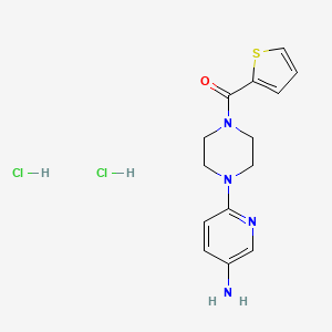 molecular formula C14H18Cl2N4OS B7849218 [4-(5-Aminopyridin-2-yl)piperazin-1-yl]-thiophen-2-ylmethanone;dihydrochloride 