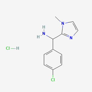 molecular formula C11H13Cl2N3 B7849222 (4-chlorophenyl)(1-methyl-1H-imidazol-2-yl)methanamine hydrochloride 