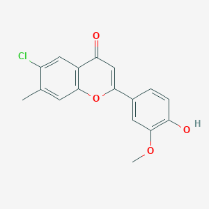 molecular formula C17H13ClO4 B7849262 6-Chloro-2-(4-hydroxy-3-methoxyphenyl)-7-methylchromen-4-one 