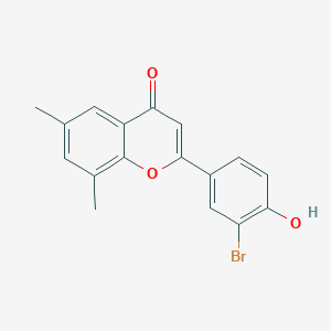 molecular formula C17H13BrO3 B7849266 2-(3-Bromo-4-hydroxy-phenyl)-6,8-dimethyl-chromen-4-one 