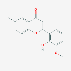 molecular formula C18H16O4 B7849276 2-(2-Hydroxy-3-methoxyphenyl)-6,8-dimethylchromen-4-one 
