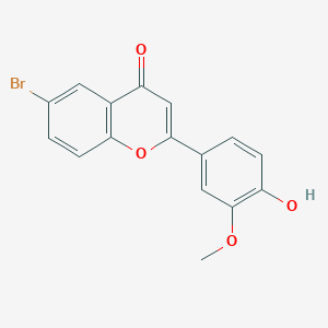 molecular formula C16H11BrO4 B7849300 6-Bromo-2-(4-hydroxy-3-methoxy-phenyl)-chromen-4-one 
