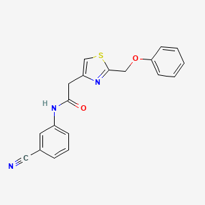 molecular formula C19H15N3O2S B7849322 N-(3-cyanophenyl)-2-[2-(phenoxymethyl)-1,3-thiazol-4-yl]acetamide 