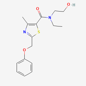 molecular formula C16H20N2O3S B7849326 N-ethyl-N-(2-hydroxyethyl)-4-methyl-2-(phenoxymethyl)-1,3-thiazole-5-carboxamide 