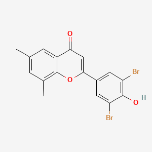 molecular formula C17H12Br2O3 B7849327 2-(3,5-Dibromo-4-hydroxyphenyl)-6,8-dimethylchromen-4-one 