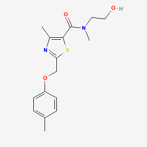 molecular formula C16H20N2O3S B7849333 N-(2-hydroxyethyl)-N,4-dimethyl-2-[(4-methylphenoxy)methyl]-1,3-thiazole-5-carboxamide 
