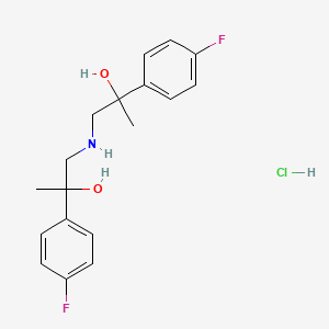 molecular formula C18H22ClF2NO2 B7849335 2-(4-Fluorophenyl)-1-[[2-(4-fluorophenyl)-2-hydroxypropyl]amino]propan-2-ol;hydrochloride 