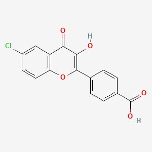 molecular formula C16H9ClO5 B7849345 4-(6-Chloro-3-hydroxy-4-oxo-chromen-2-yl)benzoic acid 