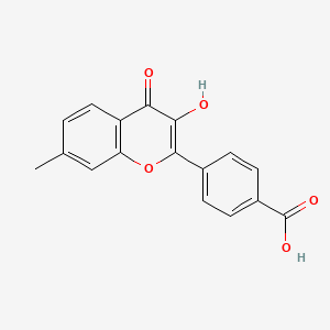 molecular formula C17H12O5 B7849347 4-(3-Hydroxy-7-methyl-4-oxochromen-2-yl)benzoic acid 