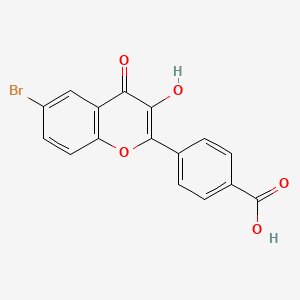 molecular formula C16H9BrO5 B7849355 4-(6-Bromo-3-hydroxy-4-oxochromen-2-yl)benzoic acid 