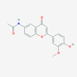 molecular formula C18H15NO5 B7849360 N-[2-(4-hydroxy-3-methoxyphenyl)-4-oxochromen-6-yl]acetamide 
