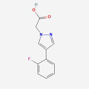 molecular formula C11H9FN2O2 B7849382 2-(4-(2-Fluorophenyl)-1H-pyrazol-1-yl)acetic acid 