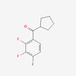 molecular formula C12H11F3O B7849391 2,3,4-Trifluorophenyl cyclopentyl ketone 