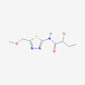 molecular formula C8H12BrN3O2S B7849464 2-bromo-N-[5-(methoxymethyl)-1,3,4-thiadiazol-2-yl]butanamide 