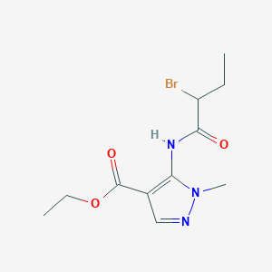 molecular formula C11H16BrN3O3 B7849477 Ethyl 5-(2-bromobutanoylamino)-1-methylpyrazole-4-carboxylate 