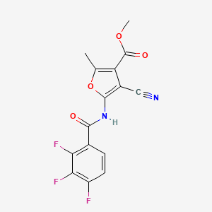 molecular formula C15H9F3N2O4 B7849488 Methyl 4-cyano-2-methyl-5-[(2,3,4-trifluorobenzoyl)amino]furan-3-carboxylate 