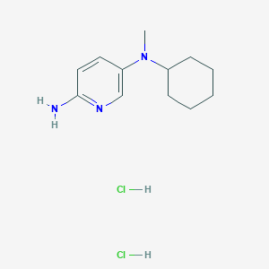 molecular formula C12H21Cl2N3 B7849507 5-N-cyclohexyl-5-N-methylpyridine-2,5-diamine dihydrochloride 
