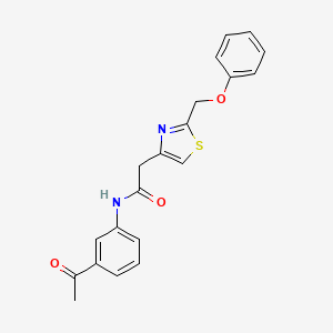 molecular formula C20H18N2O3S B7849534 N-(3-acetylphenyl)-2-[2-(phenoxymethyl)-1,3-thiazol-4-yl]acetamide 