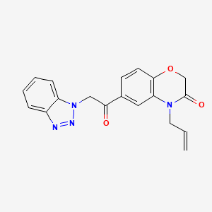 molecular formula C19H16N4O3 B7849571 6-[2-(Benzotriazol-1-yl)acetyl]-4-prop-2-enyl-1,4-benzoxazin-3-one 