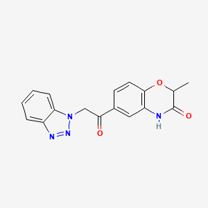 molecular formula C17H14N4O3 B7849579 6-[2-(benzotriazol-1-yl)acetyl]-2-methyl-4H-1,4-benzoxazin-3-one 