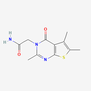 molecular formula C11H13N3O2S B7849606 2-(2,5,6-Trimethyl-4-oxothieno[2,3-d]pyrimidin-3-yl)acetamide 