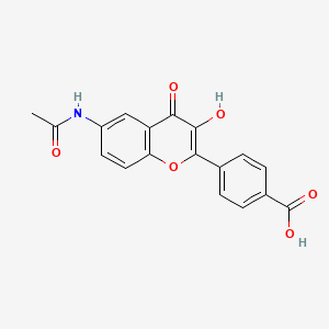 molecular formula C18H13NO6 B7849628 4-(6-Acetamido-3-hydroxy-4-oxochromen-2-yl)benzoic acid 