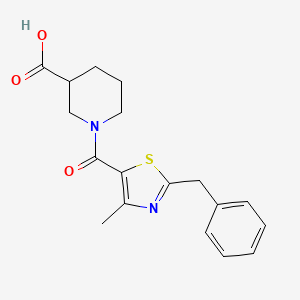 molecular formula C18H20N2O3S B7849634 1-(2-Benzyl-4-methyl-1,3-thiazole-5-carbonyl)piperidine-3-carboxylic acid 