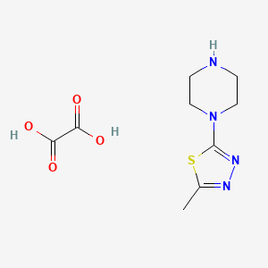 molecular formula C9H14N4O4S B7849653 2-Methyl-5-piperazin-1-yl-1,3,4-thiadiazole;oxalic acid 