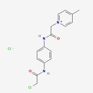 N-[4-[(2-chloroacetyl)amino]phenyl]-2-(4-methylpyridin-1-ium-1-yl)acetamide;chloride