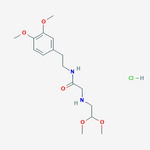 molecular formula C16H27ClN2O5 B7849667 2-(2,2-dimethoxyethylamino)-N-[2-(3,4-dimethoxyphenyl)ethyl]acetamide;hydrochloride 