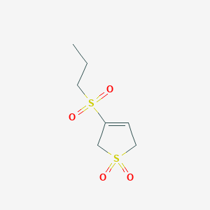 molecular formula C7H12O4S2 B7849677 3-(Propane-1-sulfonyl)-2,5-dihydro-1$l^{6}-thiophene-1,1-dione 