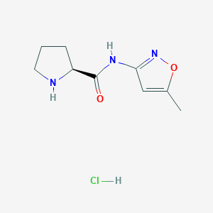 molecular formula C9H14ClN3O2 B7849689 (2S)-N-(5-methyl-1,2-oxazol-3-yl)pyrrolidine-2-carboxamide hydrochloride 
