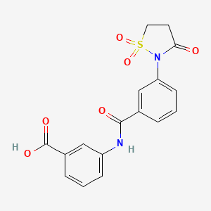 molecular formula C17H14N2O6S B7849706 3-[[3-(1,1,3-Trioxo-1,2-thiazolidin-2-yl)benzoyl]amino]benzoic acid 