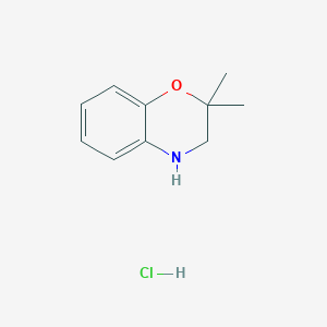 molecular formula C10H14ClNO B7849765 2,2-Dimethyl-3,4-dihydro-1,4-benzoxazine;hydrochloride 