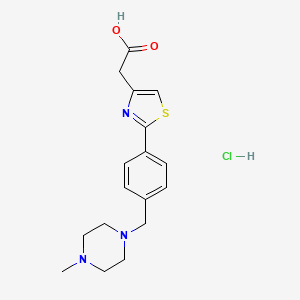 molecular formula C17H22ClN3O2S B7849784 2-(2-{4-[(4-Methylpiperazin-1-yl)methyl]phenyl}-1,3-thiazol-4-yl)acetic acid hydrochloride 