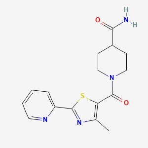 molecular formula C16H18N4O2S B7849812 1-(4-Methyl-2-pyridin-2-yl-1,3-thiazole-5-carbonyl)piperidine-4-carboxamide 