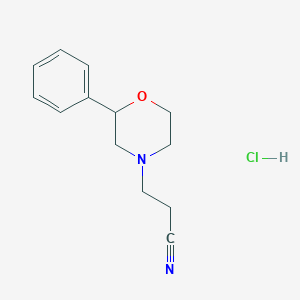 molecular formula C13H17ClN2O B7849819 3-(2-Phenylmorpholin-4-yl)propanenitrile hydrochloride 
